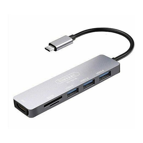 Хаб Earldom ET-W18 Type C на HDMI + 3xUSB3.0 + SD + TF аксессуар earldom et w18 type c hdmi 4k micro sd sd usb