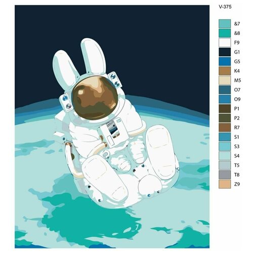 Картина по номерам V-375 Кролик - символ года, 80x100 см картина по номерам v 383 кролик символ года 70x110 см