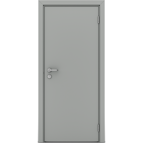 Гладкая пластиковая одностворчатая дверь POSEIDON GREY дверь 5с белая 700 короб наличник