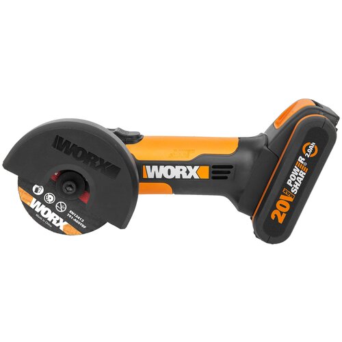 Аккумуляторная УШМ Worx WX801, 76 мм угловая аккумуляторная шлифмашина worx wx801 9 20в 76 мм без акб и зу