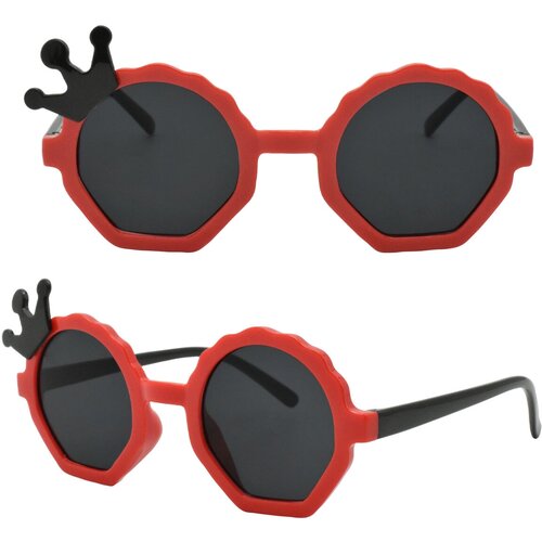 фото Солнцезащитные очки , круглые, оправа: пластик, красный мир оптики
