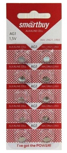 Батарейки Smartbuy Alkaline Cell AG1 (364, LR621, LR60)