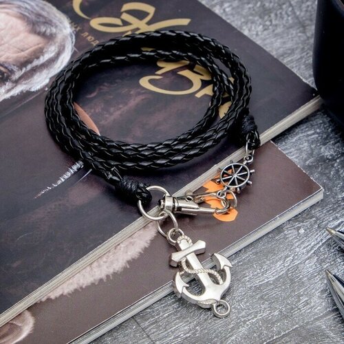 фото Браслет queen fair, металл, размер 77 см, черный