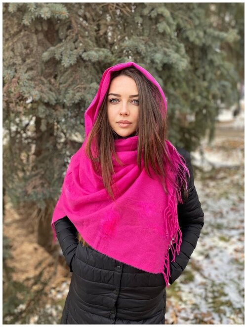 Палантин Cashmere, 200х70 см, розовый, фуксия