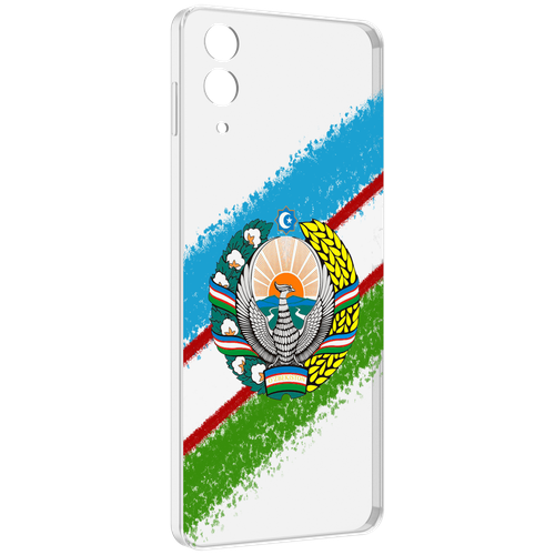 Чехол MyPads Герб флаг Узбекистана для Samsung Galaxy Z Flip 4 (SM-F721) задняя-панель-накладка-бампер