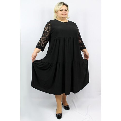 Платье большого размера Истра/черный/размер 56
