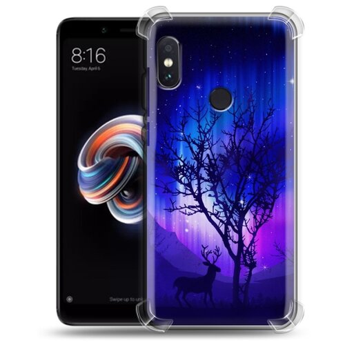 фото Дизайнерский силиконовый с усиленными углами чехол для xiaomi redmi note 5 северное сияние 100gadgets