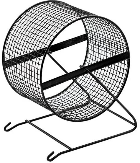 Колесо для грызунов на подставке металлическое (сетка) диаметр 90 мм черное Дарэленд 31508