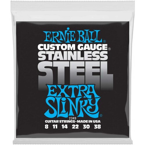 Струны для электрогитары ERNIE BALL 2249 Stainless Steel Slinky Extra 8-38 струны для электрогитары ernie ball 2249