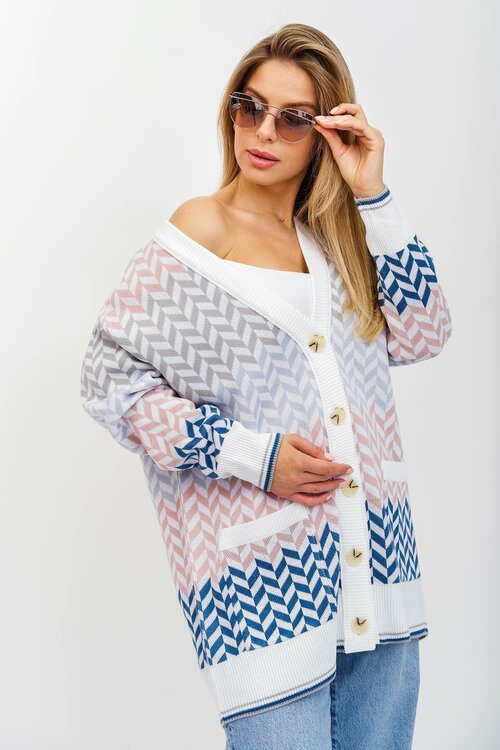 Пиджак Текстильная Мануфактура, размер 46/48, розовый, синий