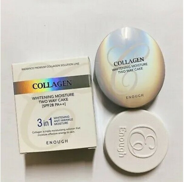 Пудра Enough Collagen Whitening moisture twoway cake #13 - фото №11