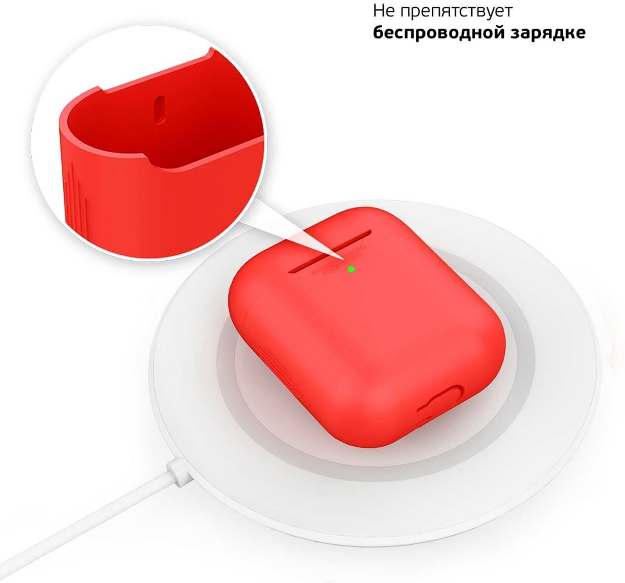 Чехол Deppa для футляра наушников Apple AirPods, силикон, черный - фото №10