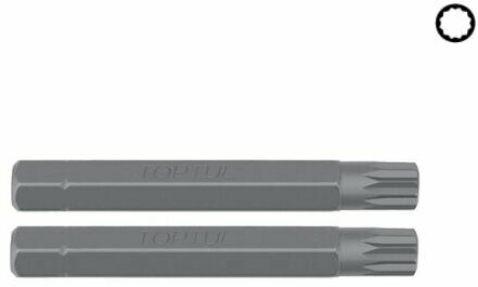 Биты для шуруповерта 10мм L75мм звездочка Spline M95 профессиональные FSFB129E TOPTUL (2 штуки)