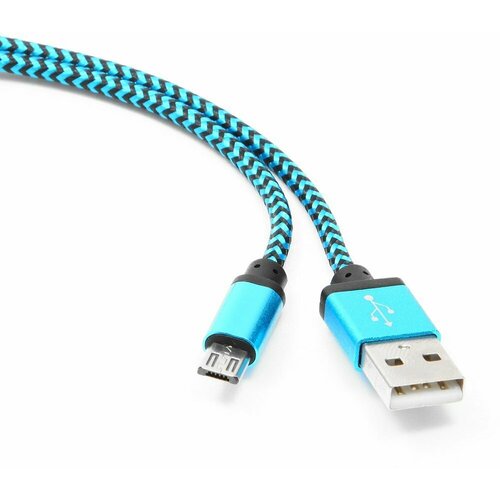 Набор из 3 штук Кабель USB 2.0 Cablexpert CC-mUSB2bl1m, AM/microBM 5P, 1 м, нейлоновая оплетка, алюминиевые разъемы, синий