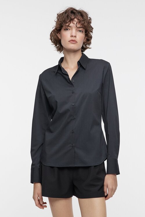 Блуза  Befree, повседневный стиль, полуприлегающий силуэт, длинный рукав, манжеты, размер XS INT, черный