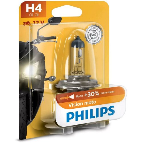 Галогенная лампа Philips H4 12V 60/55W (P43t) Vision Moto 12342PRBW