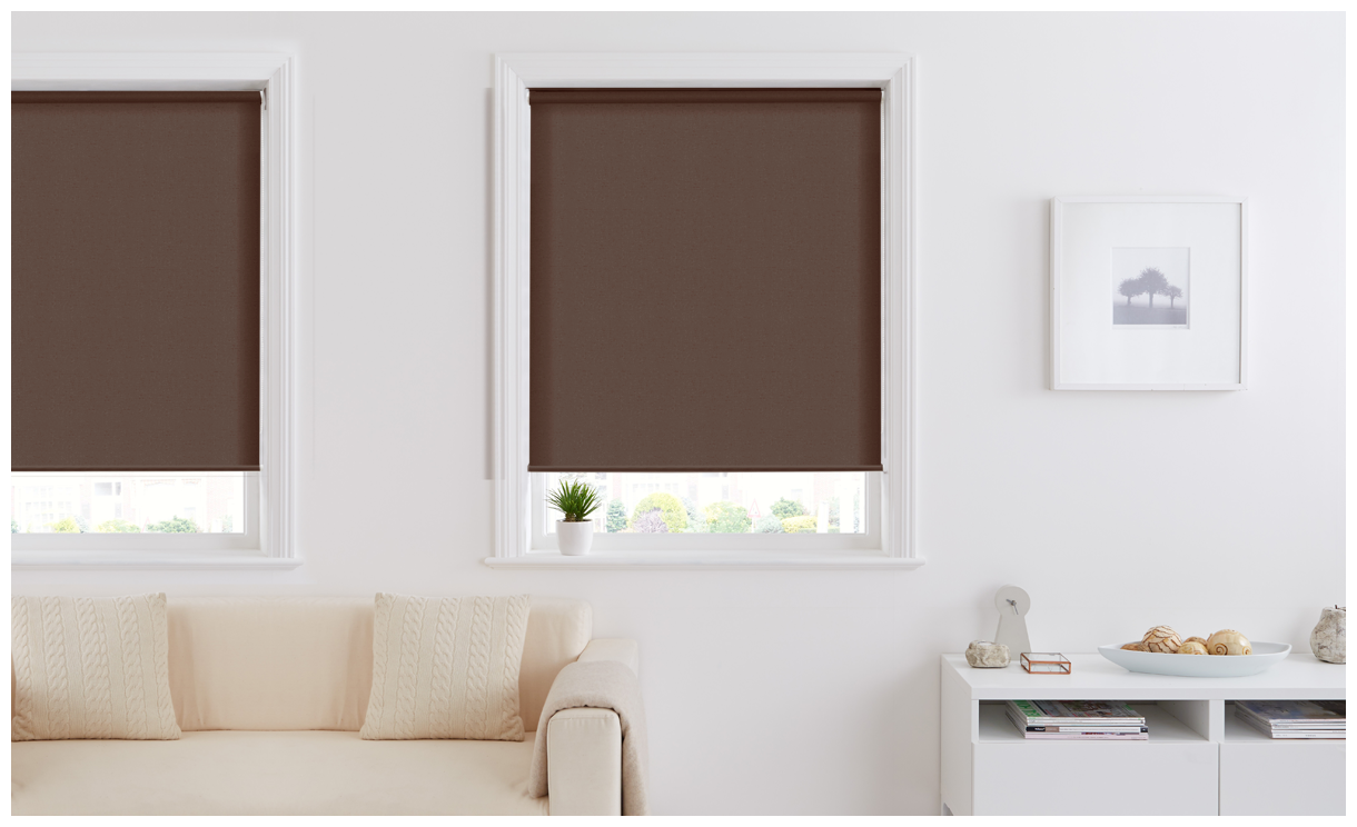 Рулонная штора FixLine BASIC 90 см, темно-коричневый - фотография № 3