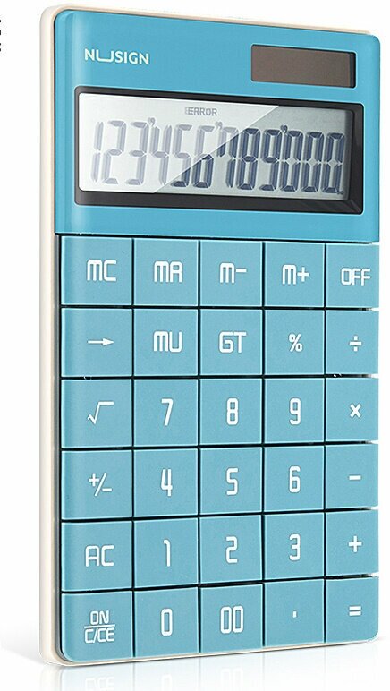 Калькулятор Deli Nusign, ENS041blue, 12-разрядный, синий