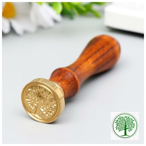 Печать для сургуча с деревянной ручкой Деревце с молодыми листьями 9х25х25 см 1163₽