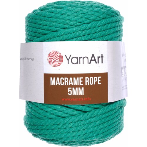 Пряжа YarnArt Macrame Rope 5mm изумрудный (759), 60%хлопок/ 40%вискоза/полиэстер, 85м, 500г, 1шт