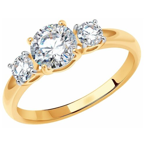 фото Sokolov помолвочное кольцо с фианитами 81010186, размер 17.5