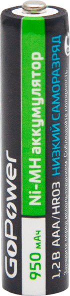 Аккумулятор предзаряженный RTU GoPower HR03 AAA BL2 NI-MH 950mAh - 2