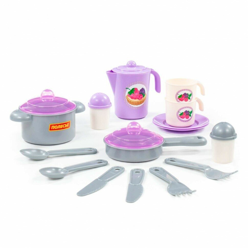 Набор детской посуды Настенька на 2 персоны (V2) (18 элементов) (в сеточке) П-79916 - фотография № 3