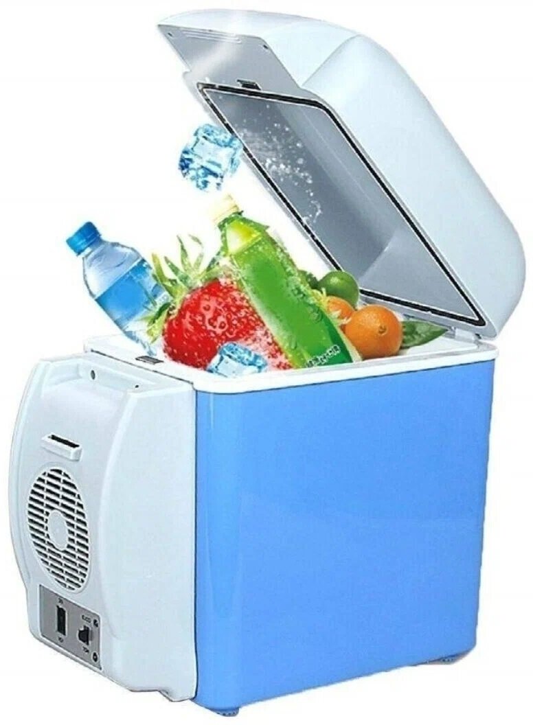Автомобильный холодник автохолодильник переносной холодильник 7.5 литров функция нагрева ручка для переноски 12Вт