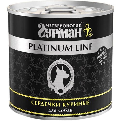 Четвероногий гурман PLATINUM LINE для взрослых собак с сердечками куриными в желе (525 гр х 6 шт)