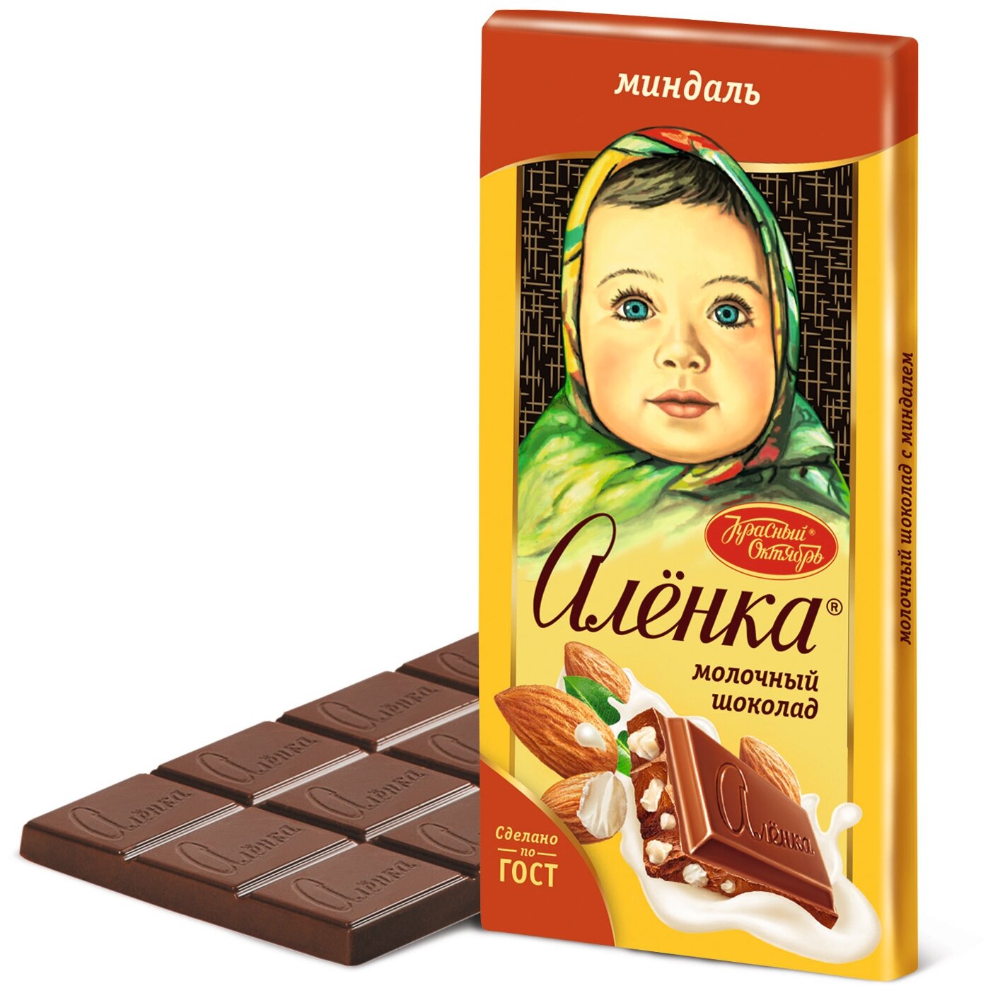 Шоколад Аленка молочный с миндалем 90 г