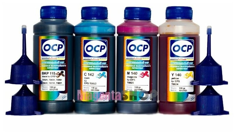Чернила (краска) OCP для принтеров Epson InkJet Photo L100, L110, L120, L132, L200, L210, L222, L300, L310, L312, L350, L355, L362, L366, L456, L550, L555, L566, L655, L1300 100x4