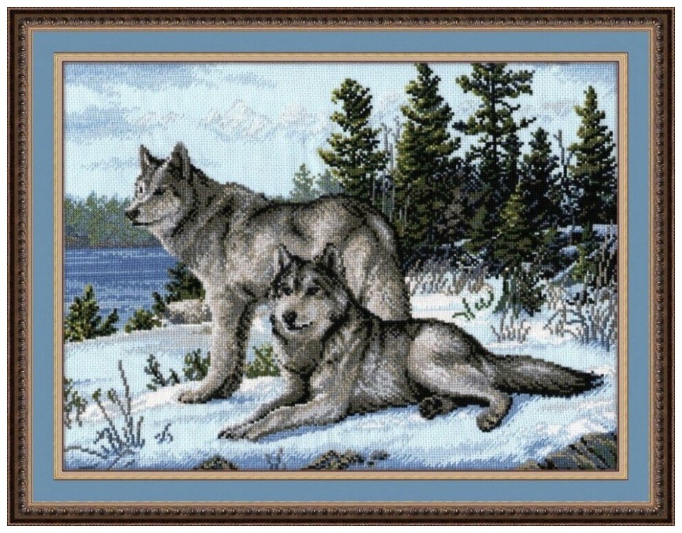 Волки #567 Овен Набор для вышивания 40 x 30 см Счетный крест