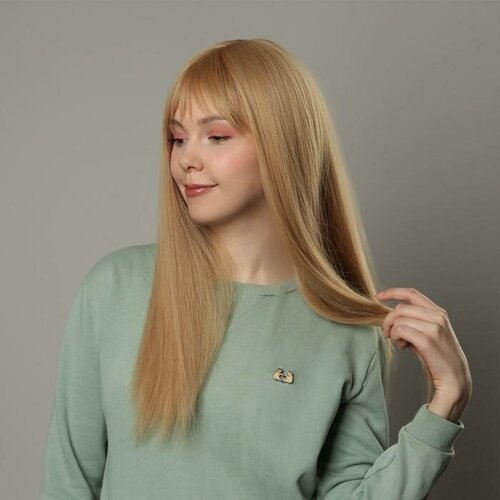 парик искусственный с чёлкой имитация кожи 60 см цвет блонд Парик искусственный, с чёлкой, имитация кожи, 60 см, цвет блонд