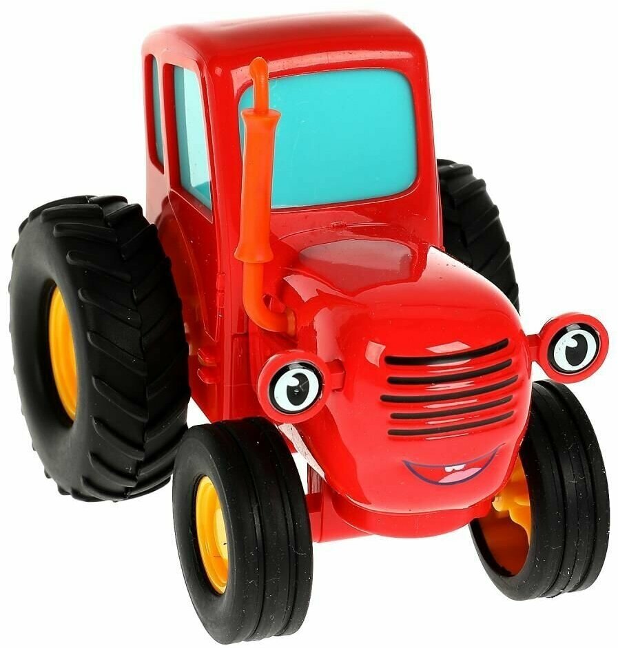 Модель металлическая ТехноПарк Синий Трактор, свет+звук, красный, 11 см