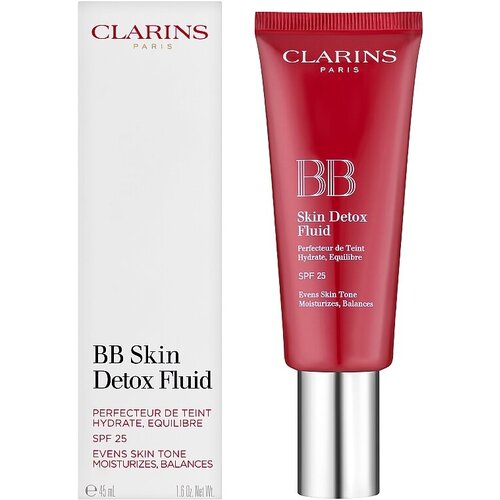 Clarins BB флюид Skin Detox, SPF 25, 45 мл, оттенок: 00 Fair bb крем 02 medium clarins spring collection instant glow bb fluid spf 25