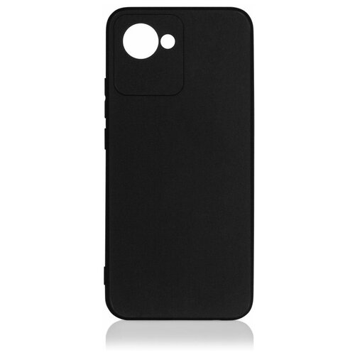 чехол с микрофиброй df для realme c15 silicone black rmoriginal 06 DF / Силиконовый чехол для телефона Realme C30 на смартфон Реалми Си30 DF rmCase-18 (black) / черный