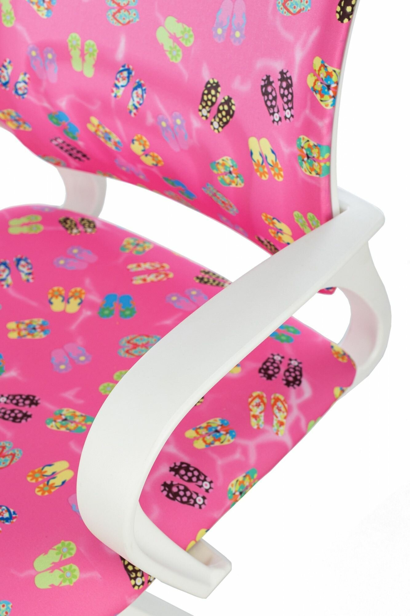 Кресло детское Бюрократ BUROKIDS 1 W розовый сланцы крестов. пластик пластик белый - фотография № 4