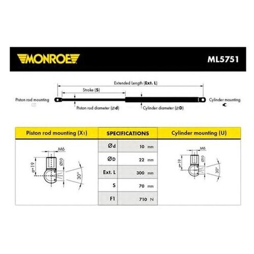 фото Амортизатор багажника monroe ml5751 для vw jetta iii