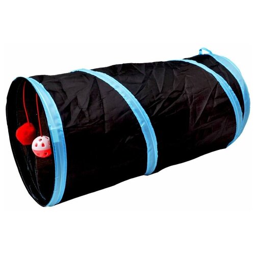 Тоннель для кошек с игрушкой и мячиком, Bentfores (45 х 25 х 25 см, черный, 33903)