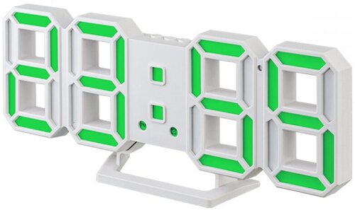 Часы-будильник Perfeo Luminous 2 white/green