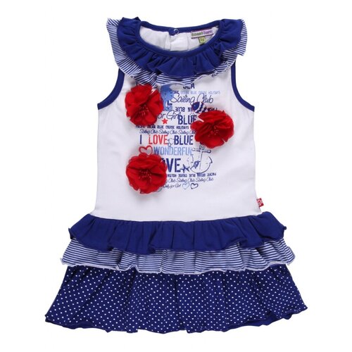фото Платье sweet berry размер 104, белый/синий