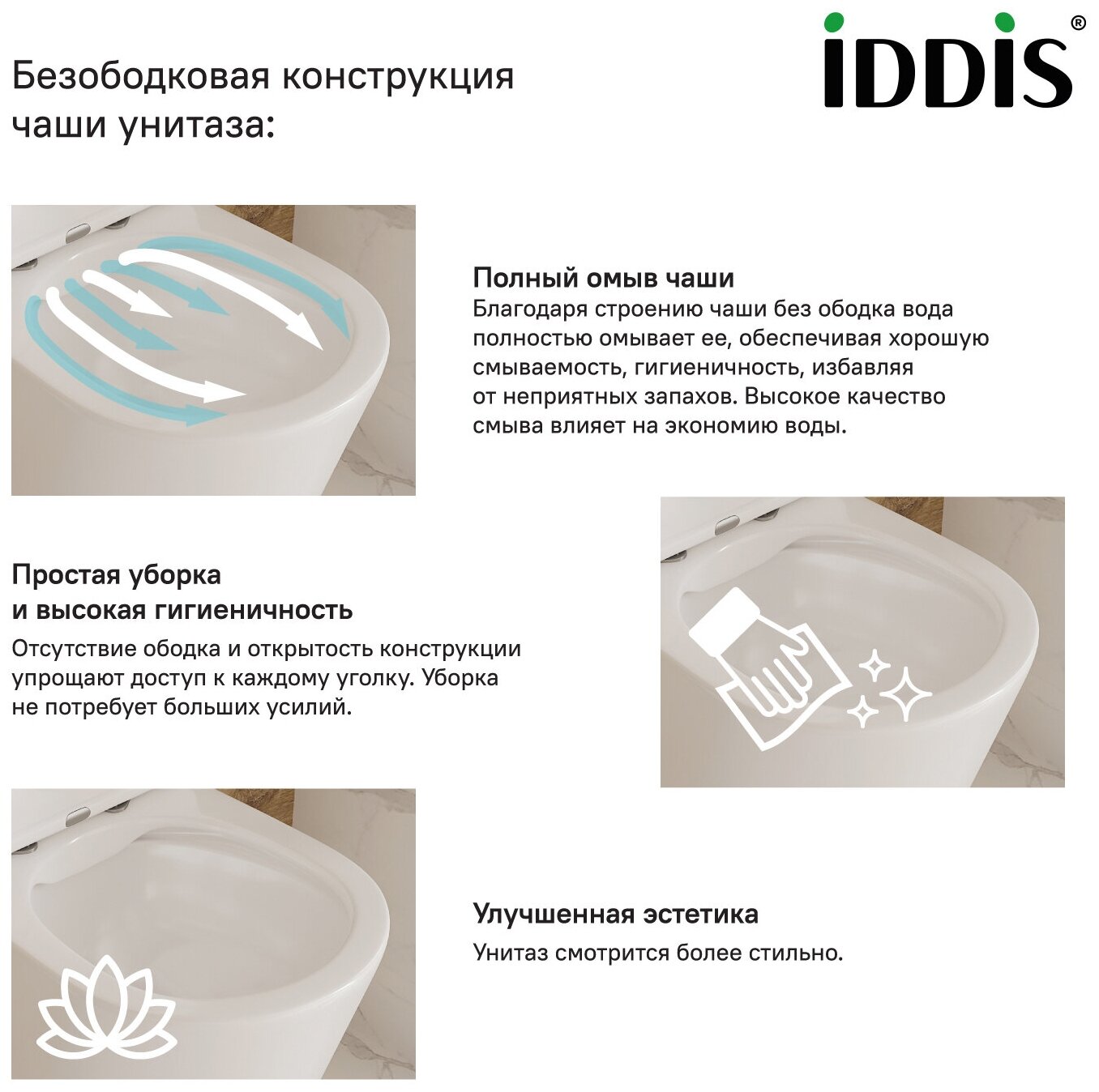 Подвесной безободковый унитаз IDDIS Cloud - фотография № 8