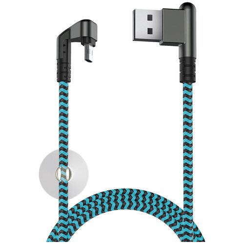 кабель olm 039324 usb 2 0 удлиненный штекер microusb longplug 1м 1a olmio 1 100 Кабель Olmio X-Game Neo USB 2.0 - microUSB, 2,1 A, 1,2 м, синий, 038906