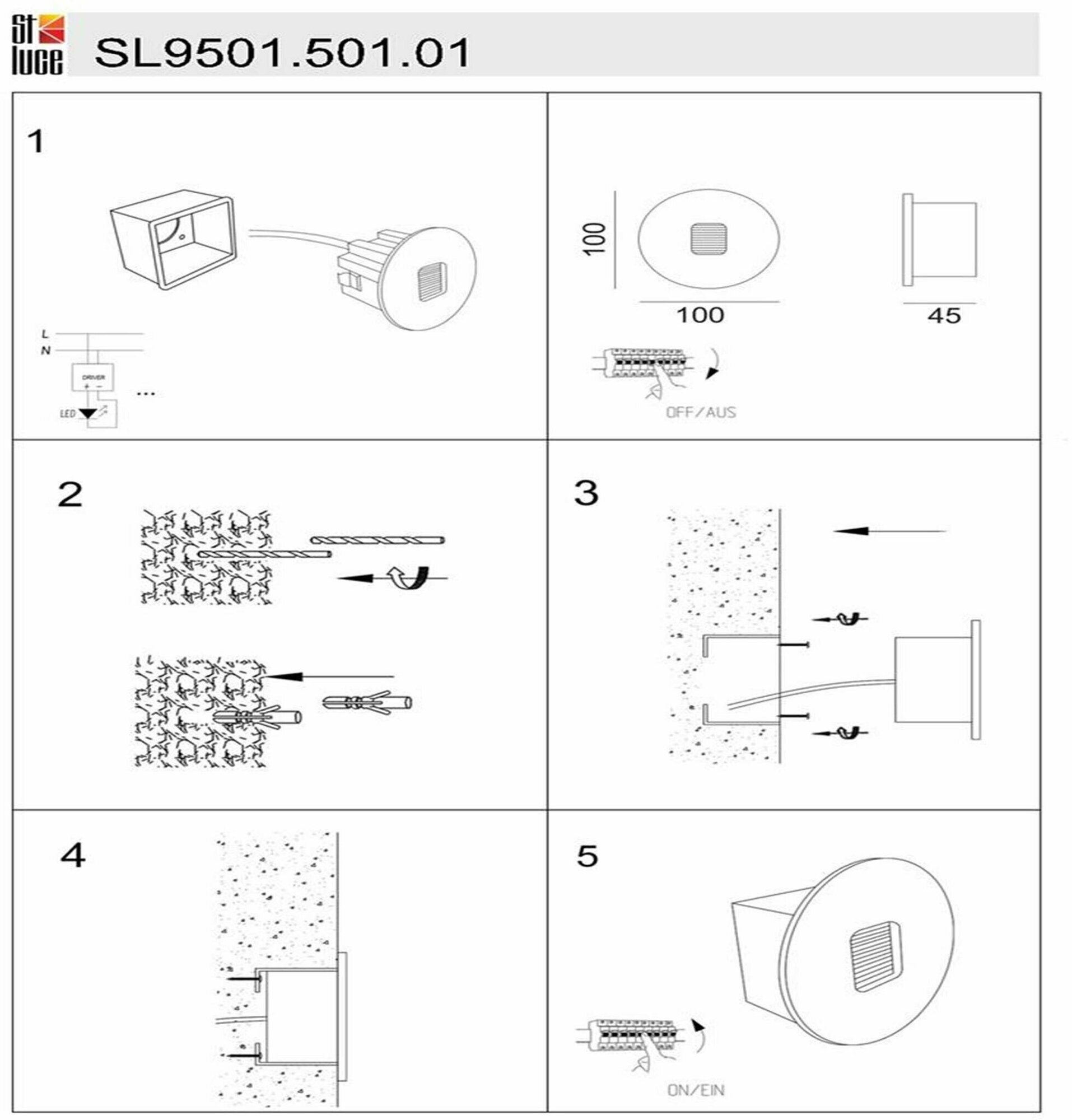 Светильник уличный настенный ST-Luce Белый LED 1*1W 4000K