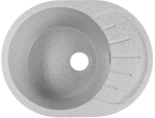 Мойка кухонная из камня ZETT lab. 10/Q10, 575x440x215 мм, матовая, врезная, светло-серая