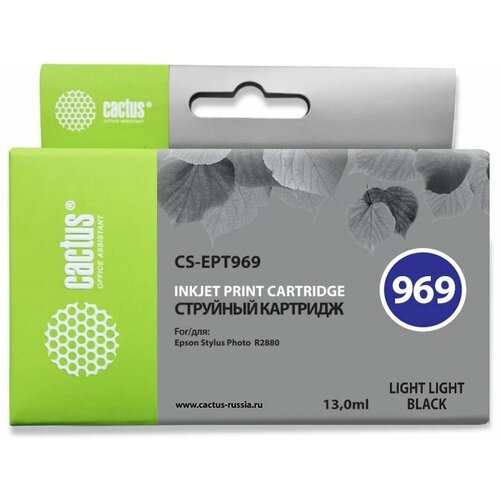 Картридж T0969 Light Light Black для принтера Эпсон, Epson Stylus Photo R2880 струйный картридж t0963 magenta для принтера эпсон epson stylus photo r2880