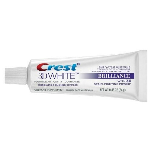 Зубная паста Crest 3D White Brilliance 24 грамма crest 3d white профессиональная отбеливающая brilliance advanced stain protection зубная паста 4шт по 24гр