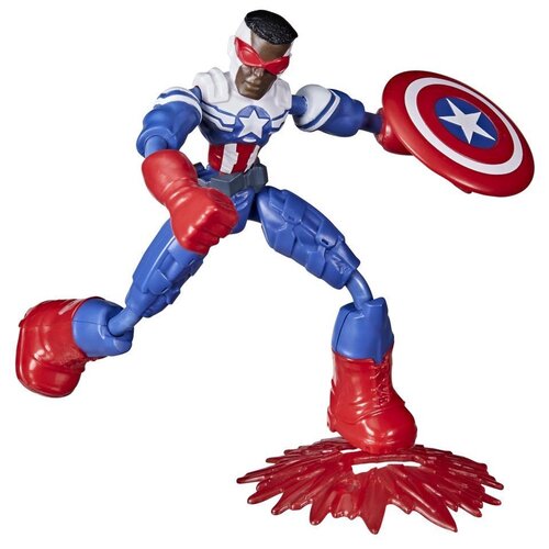 Фигурка Hasbro Bend And Flex: Avengers Капитан Америка F0971, 15 см фигурка мстители 15 см бенди фалкон avengers f0971 avengers