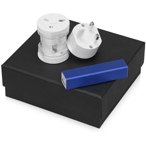 Подарочный набор Charge с адаптером и зарядным устройством, синий