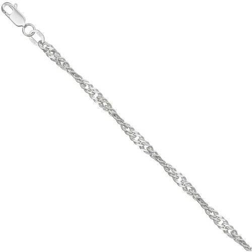 Цепь Krastsvetmet Цепь из серебра НЦ22-028-3 диаметром проволоки 0,35, серебро, 925 проба, родирование, длина 65 см, средний вес 3.75 г, серебряный